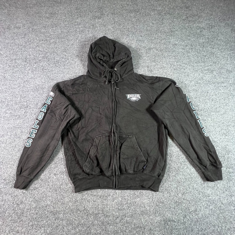 Pacific & Co Hoodie Mens M Black Philadelphia Eagles Football NFL Zip Up 253